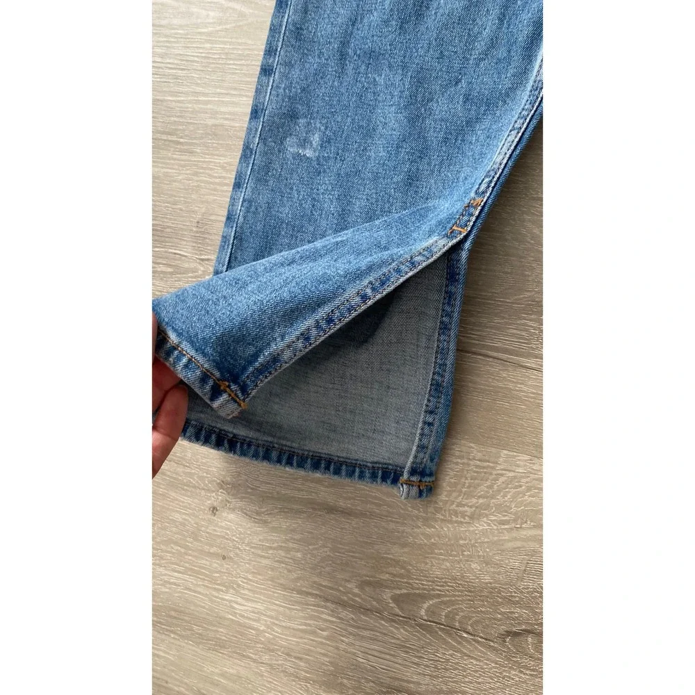 Abercrombie & Fitch The Skinny High Rise Jeans Medium Wash Side Slit Size 33 16L
